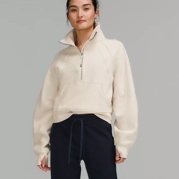Lululemon Scuba Oversized Funnel Neck Half-Zip White Opal Size XS/S - Picture 3 of 9
